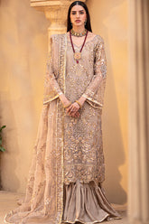 Golden Taupe Radiance – Embroidered Formal Ensemble